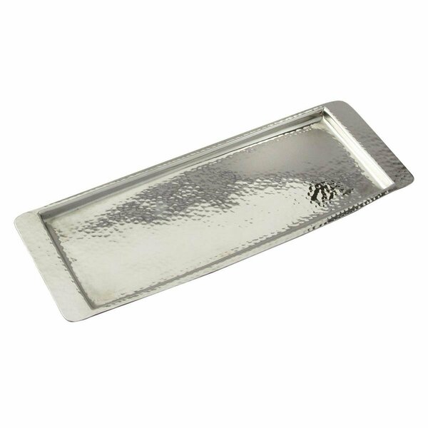 Comida 13.75 x 4.5 in. Stainless Steel Rectangular Tray, Hammered CO3352961